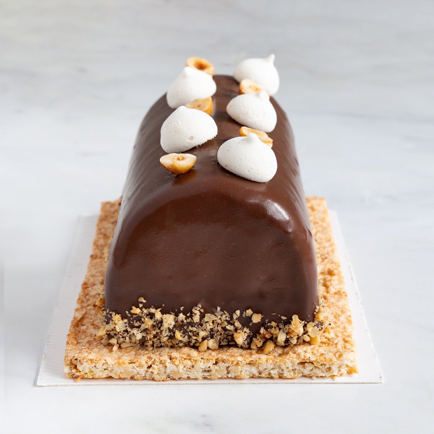 Bûche de Noël chocolat noisettes