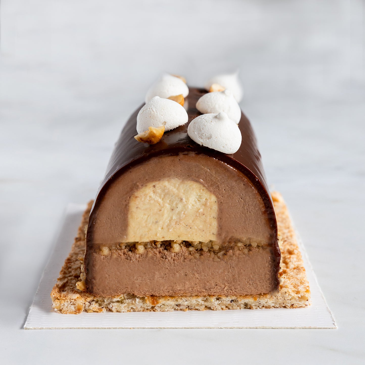 Bûche de Noël chocolat noisettes